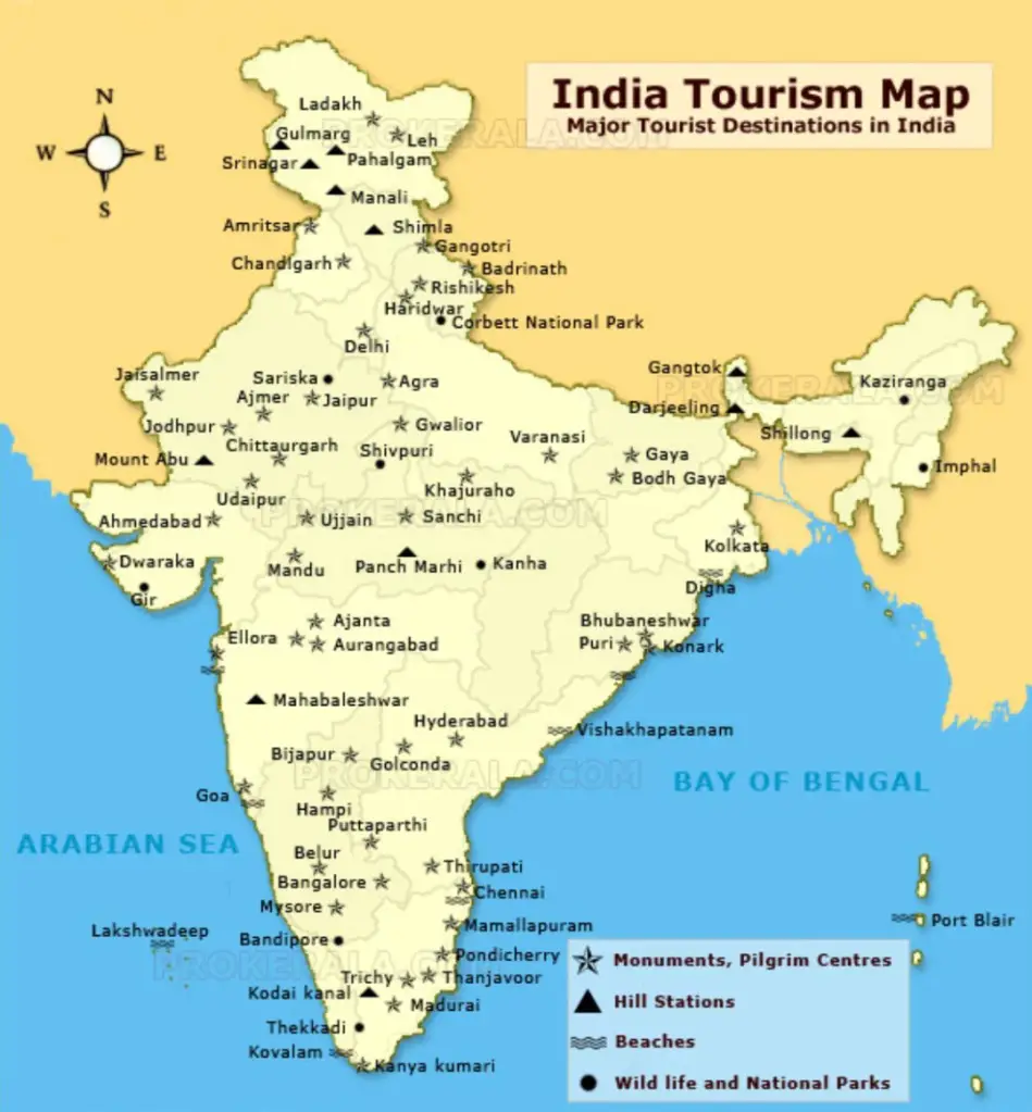 India Tourism Map